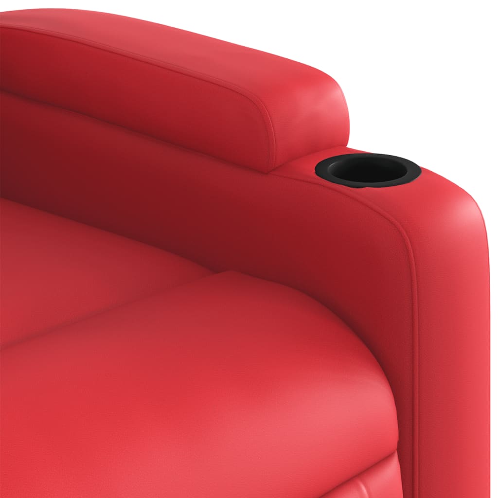 vidaXL Sillón elevable eléctrico cuero artificial rojo