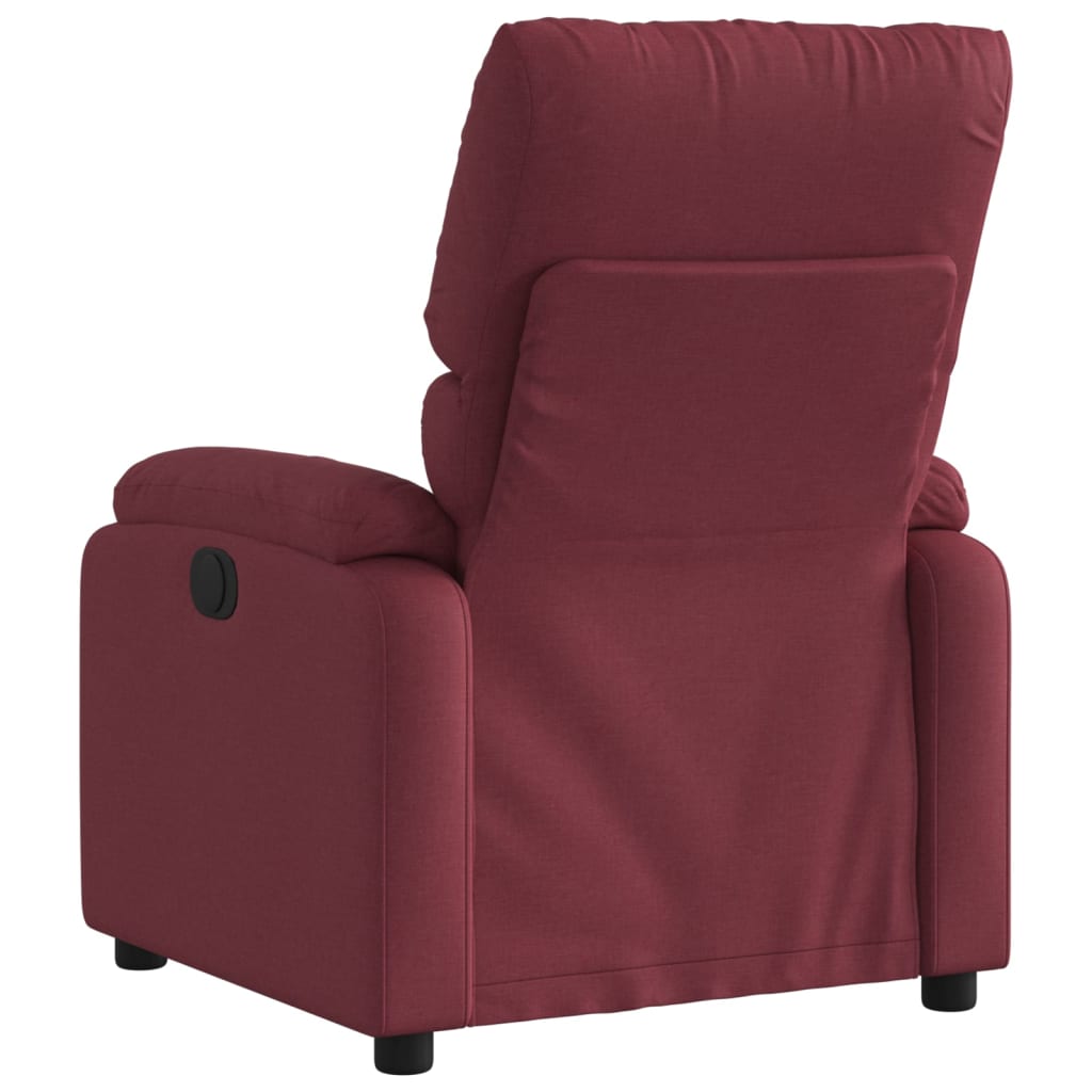 vidaXL Sillón reclinable eléctrico tela rojo tinto