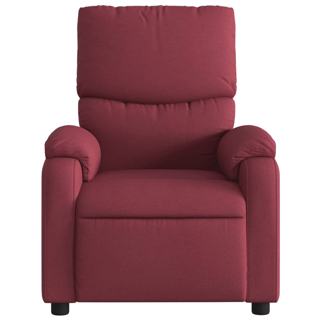 vidaXL Sillón reclinable eléctrico tela rojo tinto