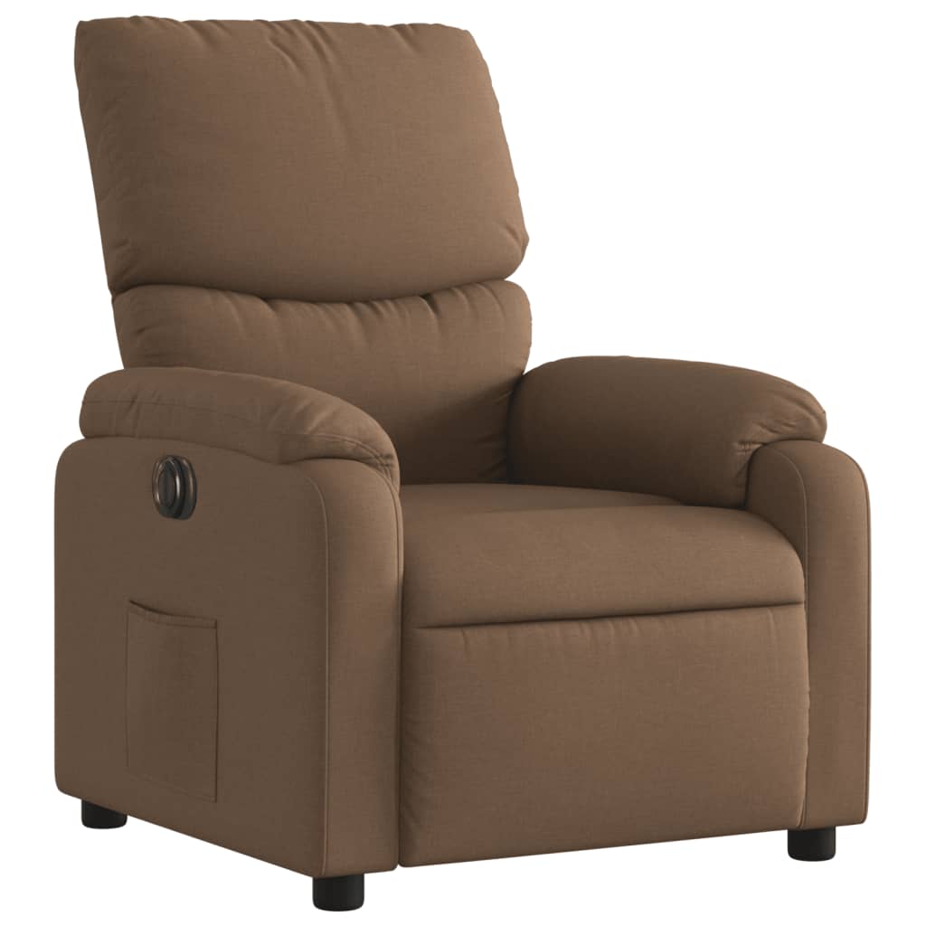 vidaXL Sillón reclinable eléctrico de tela marrón