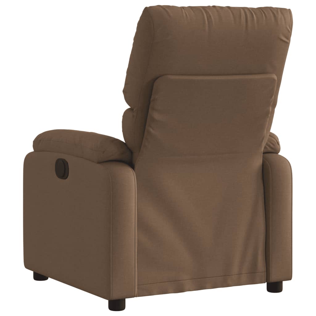 vidaXL Sillón reclinable eléctrico de tela marrón