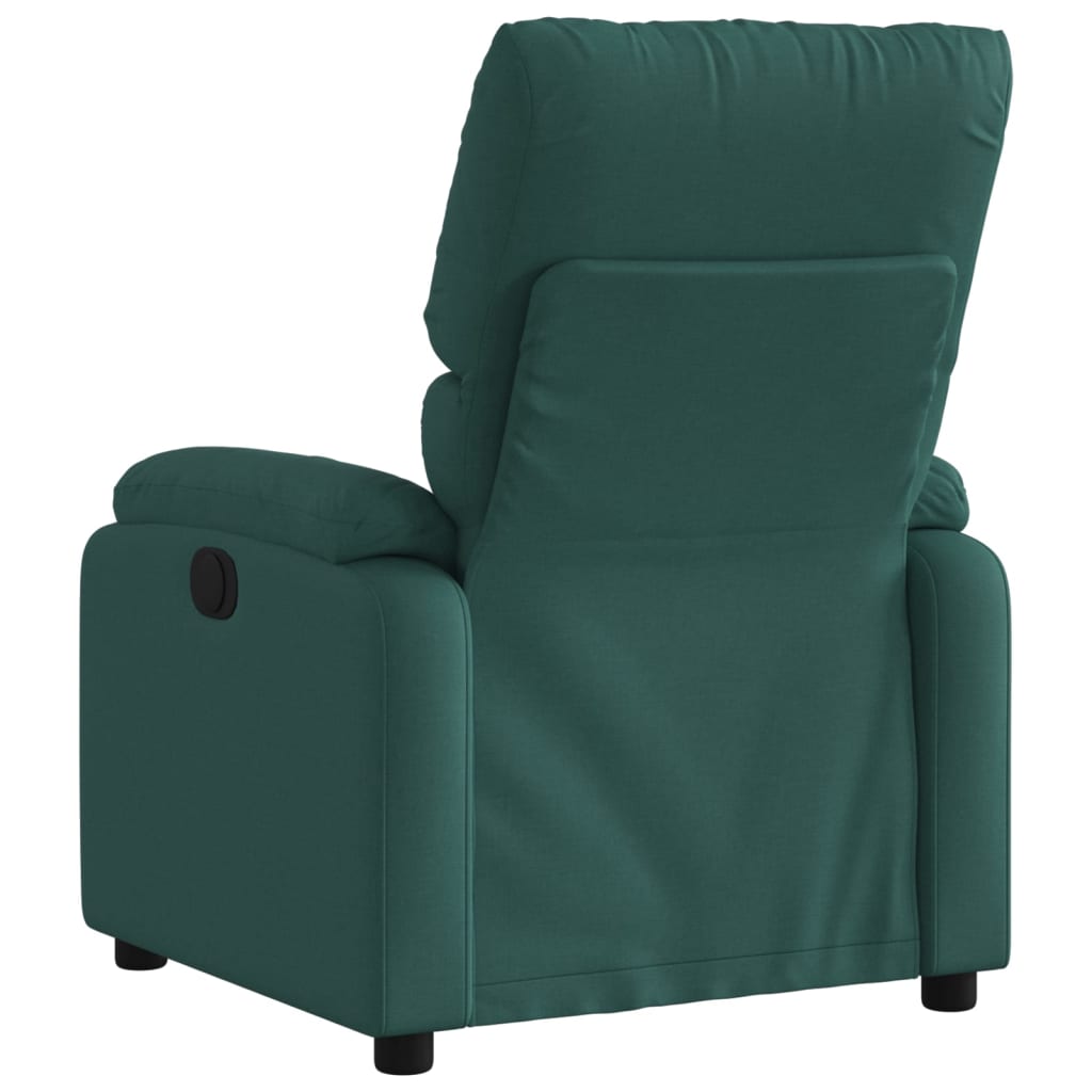 vidaXL Sillón reclinable eléctrico tela verde oscuro