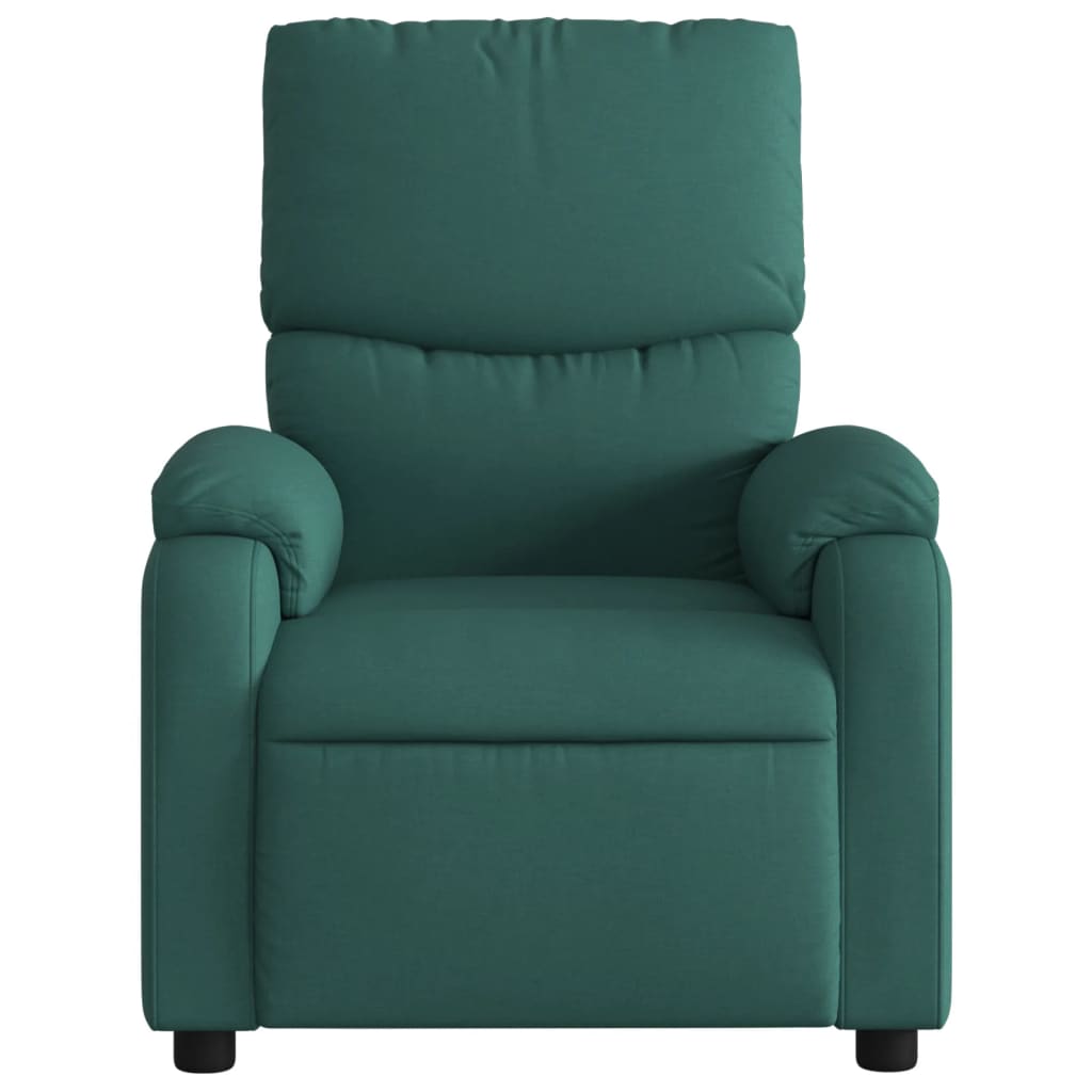 vidaXL Sillón reclinable eléctrico tela verde oscuro