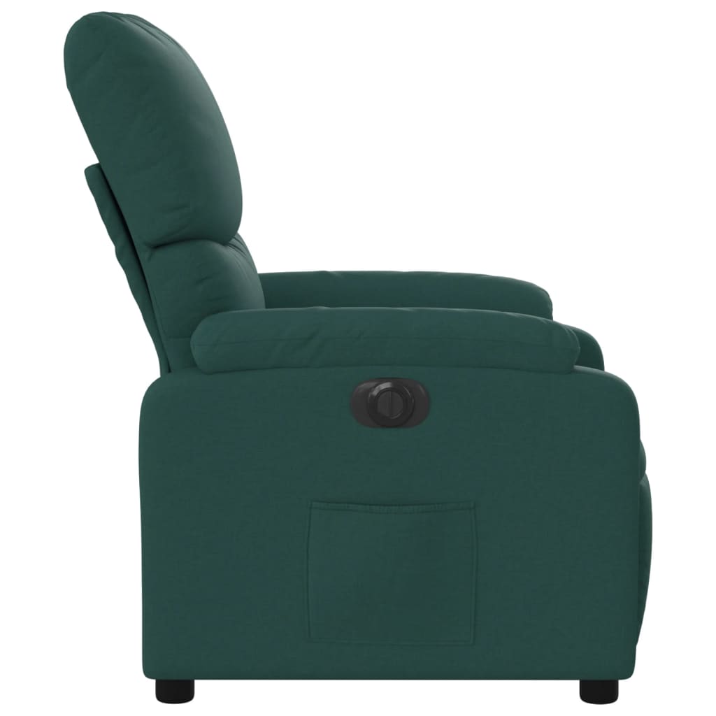 vidaXL Sillón reclinable eléctrico tela verde oscuro