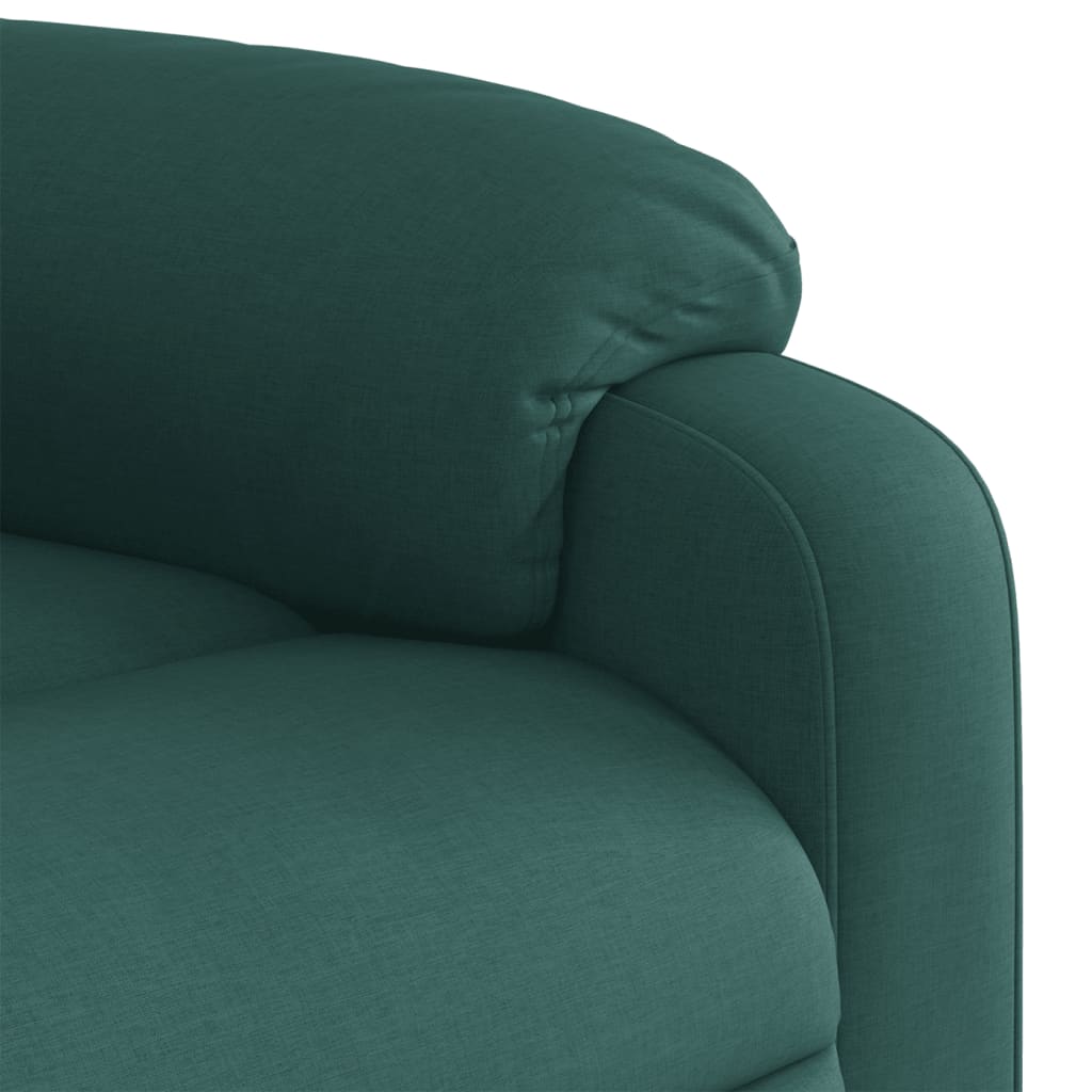 vidaXL Sillón reclinable eléctrico tela verde oscuro