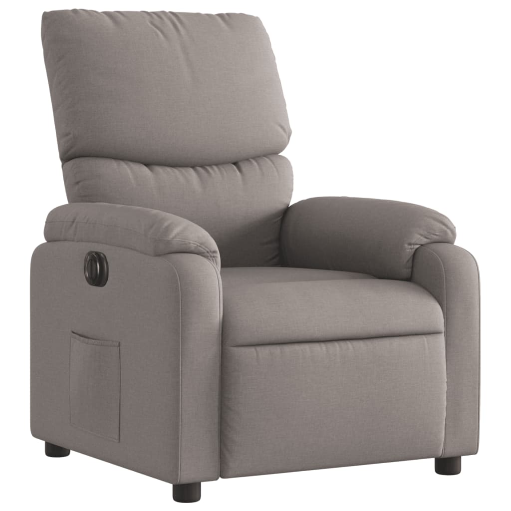 vidaXL Sillón reclinable eléctrico tela gris taupé