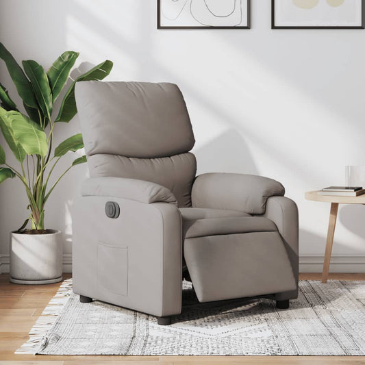 vidaXL Sillón reclinable eléctrico tela gris taupé