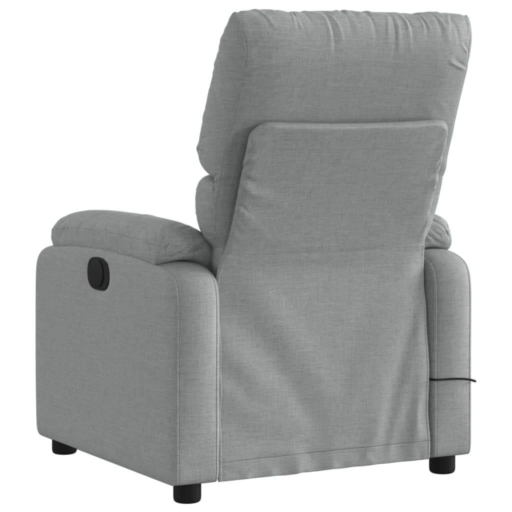 vidaXL Sillón reclinable de masaje eléctrico tela gris claro