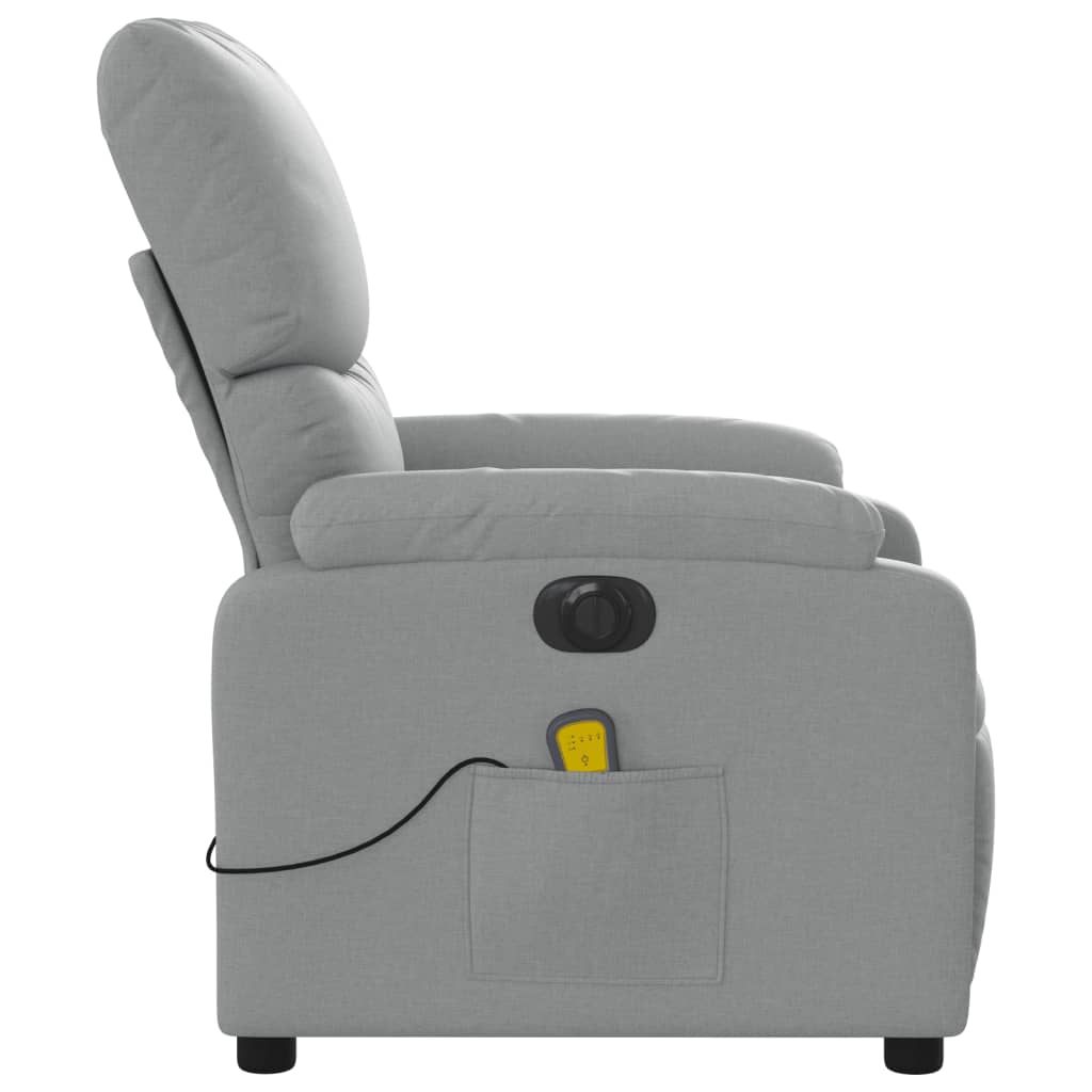 vidaXL Sillón reclinable de masaje eléctrico tela gris claro