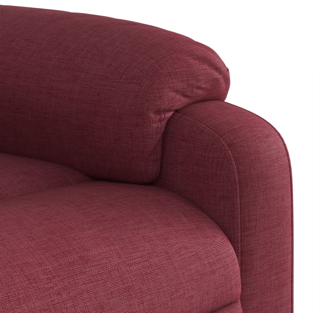 vidaXL Sillón de masaje reclinable eléctrico tela rojo tinto