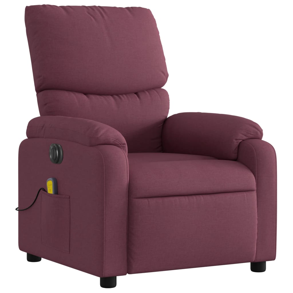 vidaXL Sillón reclinable de masaje eléctrico tela morado