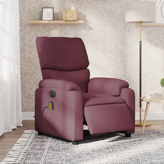 vidaXL Sillón reclinable de masaje eléctrico tela morado