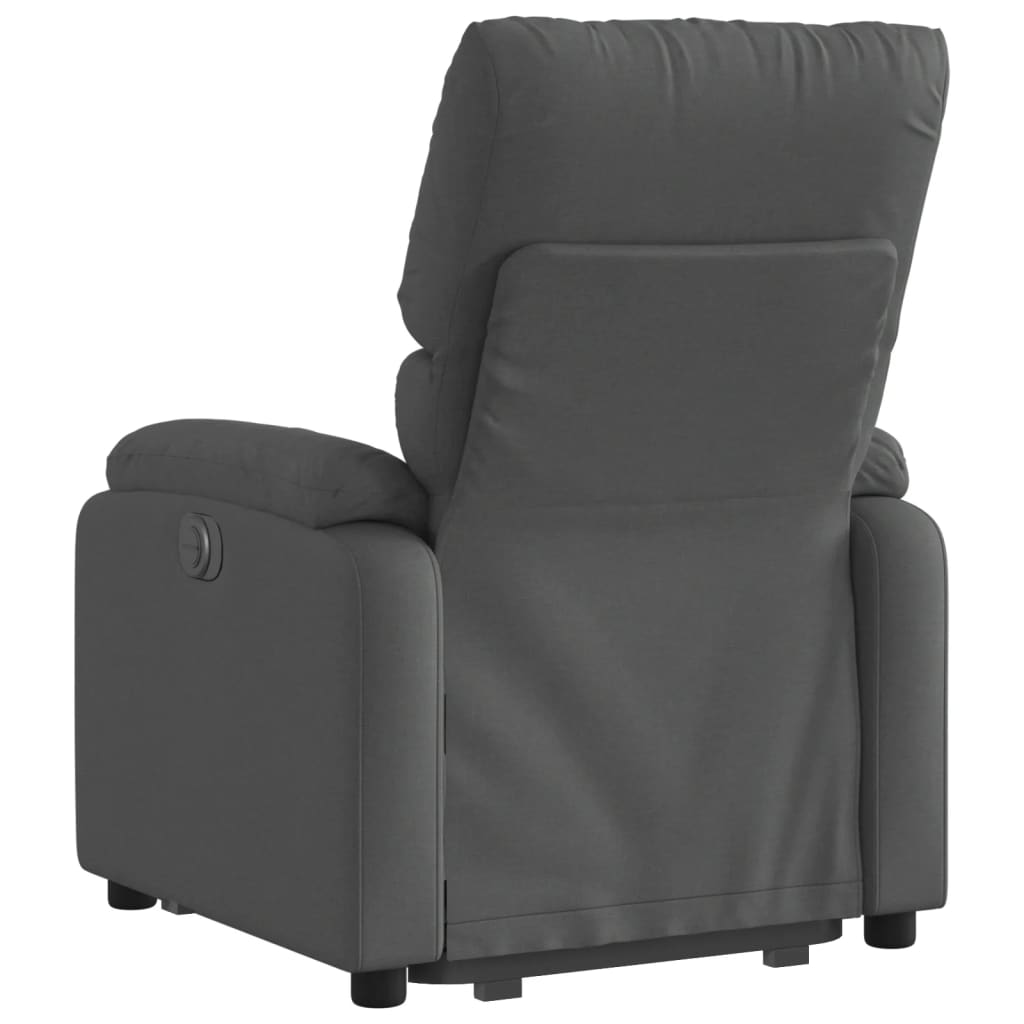 vidaXL Sillón reclinable elevable de tela gris oscuro