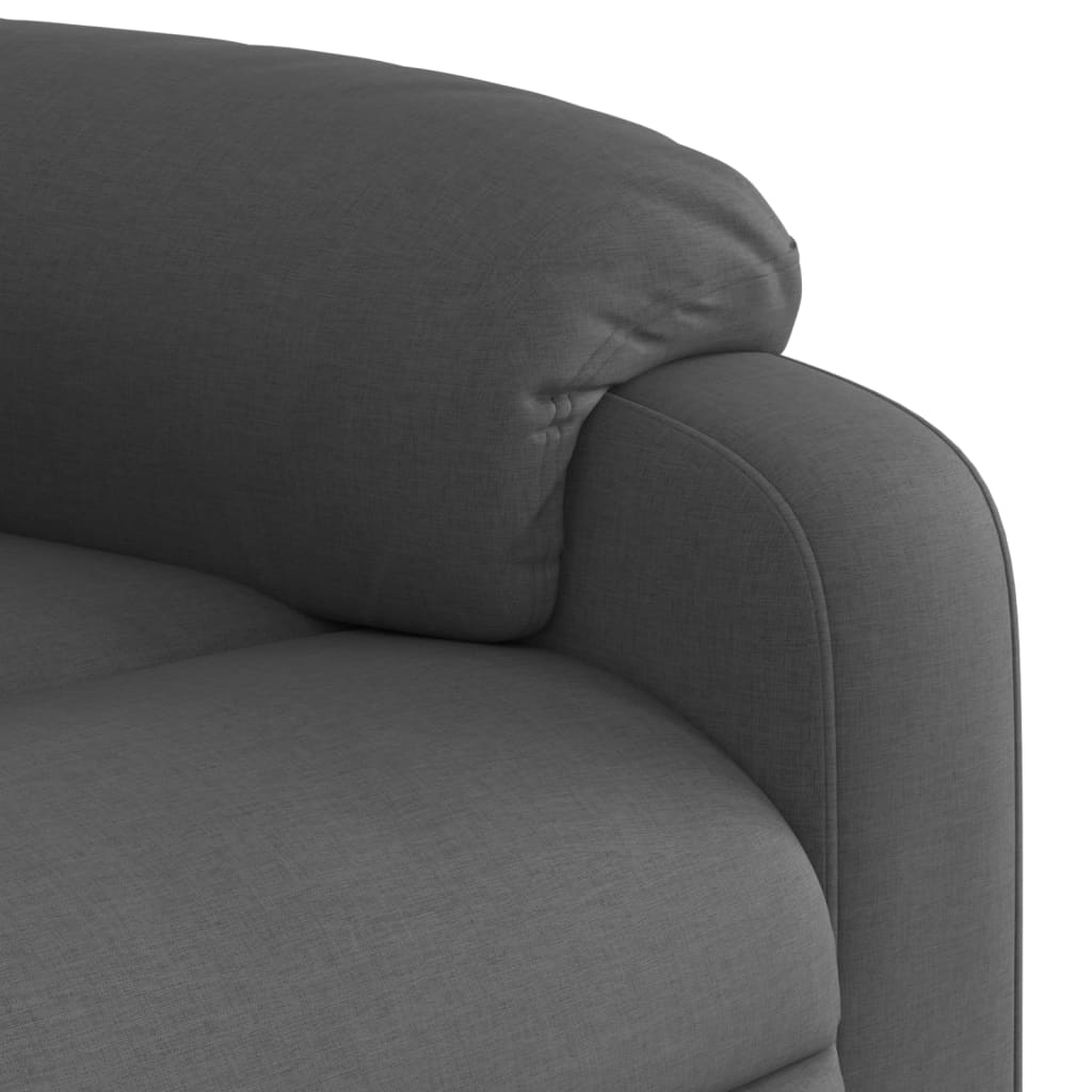 vidaXL Sillón reclinable elevable de tela gris oscuro