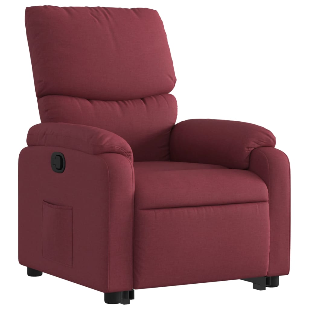 vidaXL Sillón reclinable elevable tela rojo tinto