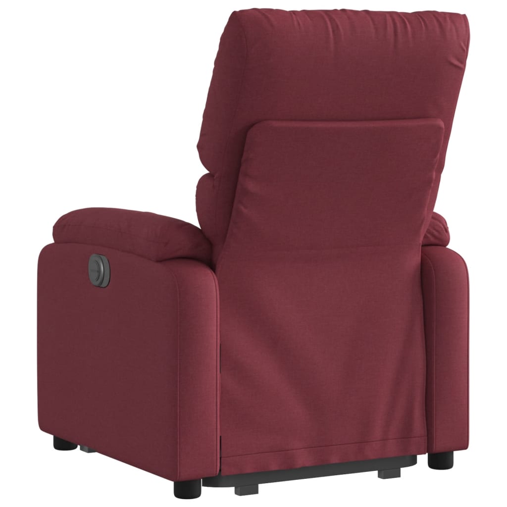 vidaXL Sillón reclinable elevable tela rojo tinto