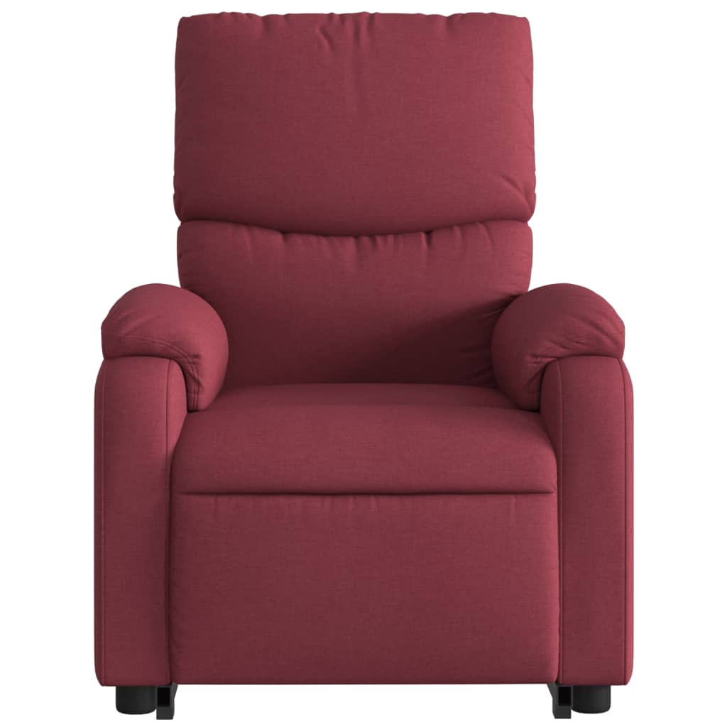 vidaXL Sillón reclinable elevable tela rojo tinto