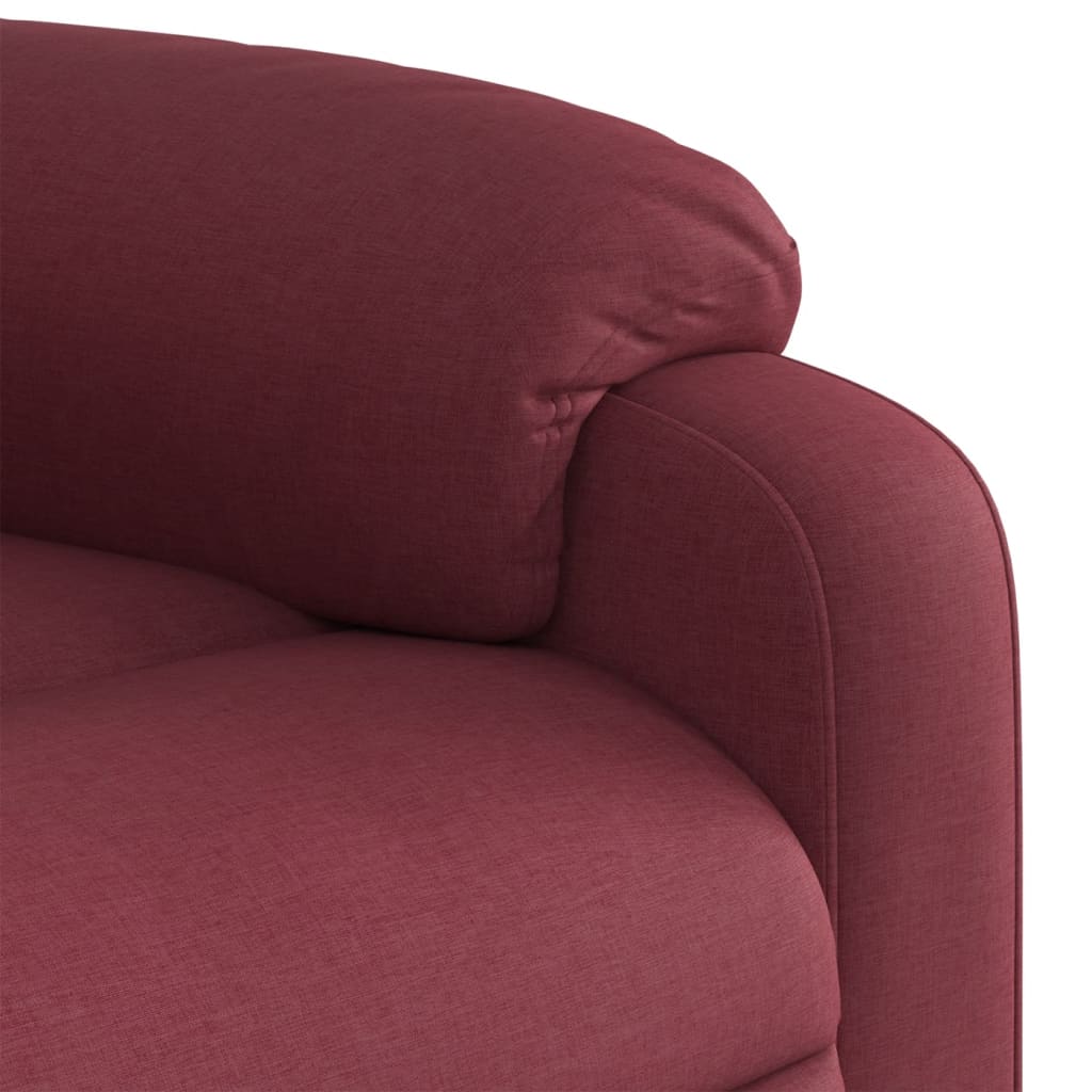 vidaXL Sillón reclinable elevable tela rojo tinto