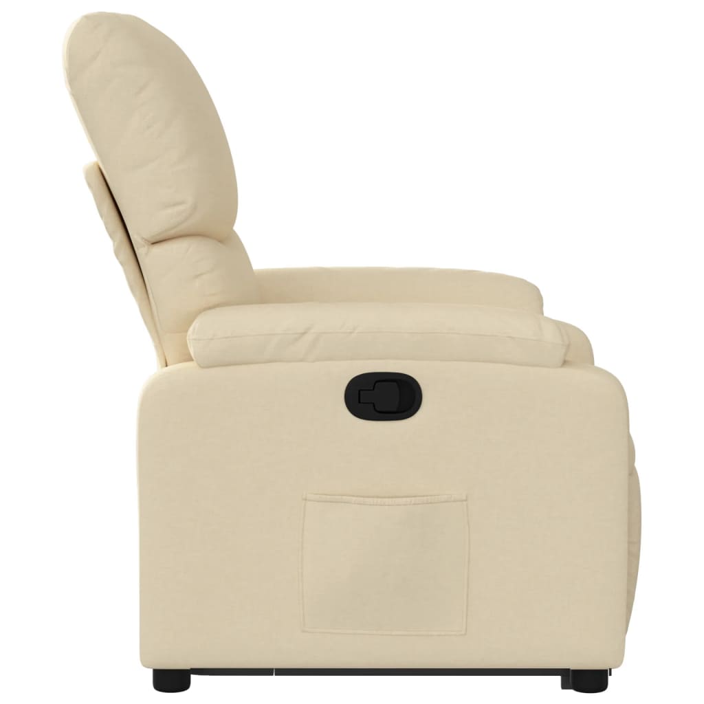 vidaXL Sillón reclinable elevable de tela color crema