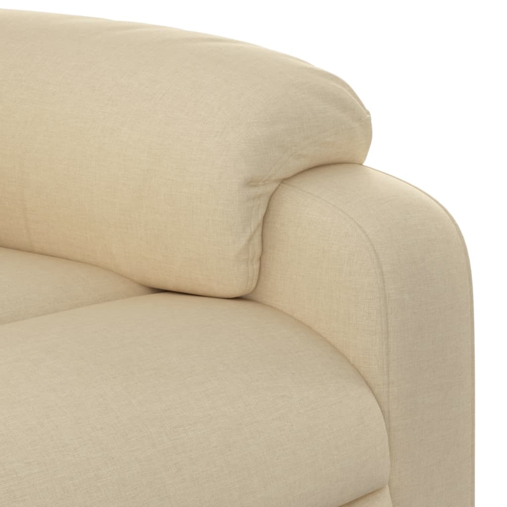 vidaXL Sillón reclinable elevable de tela color crema