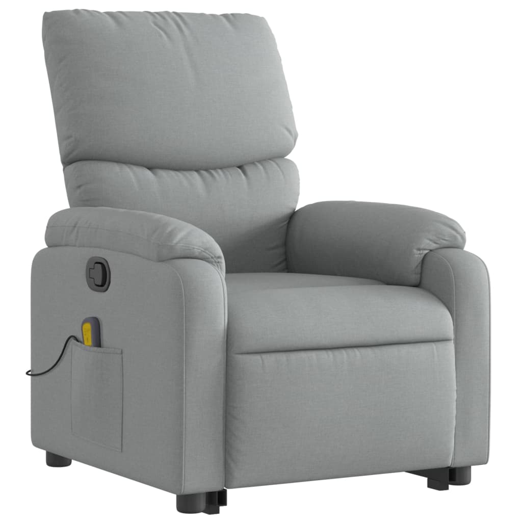 vidaXL Sillón de masaje reclinable de pie de tela gris claro