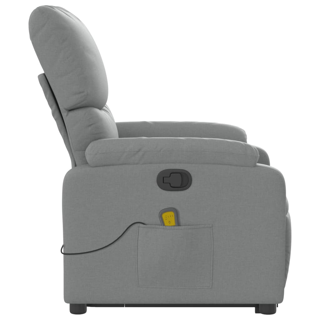 vidaXL Sillón de masaje reclinable de pie de tela gris claro