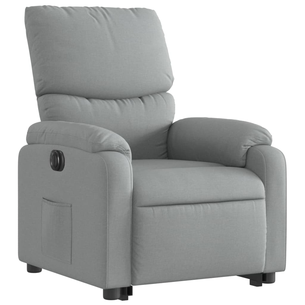 vidaXL Sillón eléctrico reclinable elevable de tela gris claro