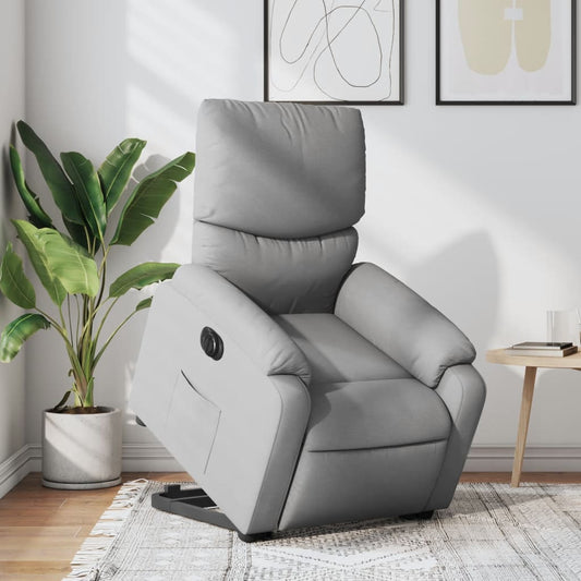 vidaXL Sillón eléctrico reclinable elevable de tela gris claro