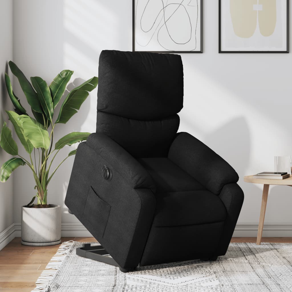 vidaXL Sillón eléctrico reclinable elevable de tela negro