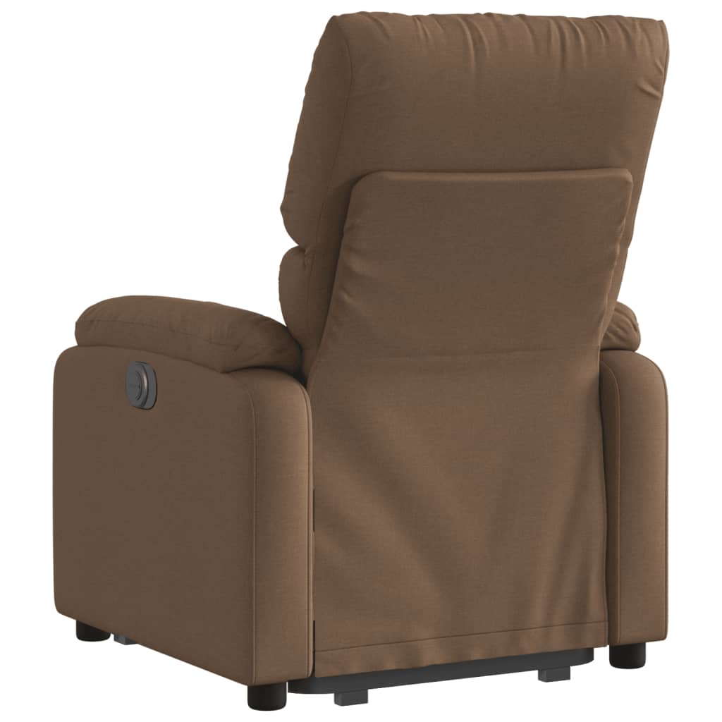 vidaXL Sillón eléctrico reclinable elevable de tela marrón