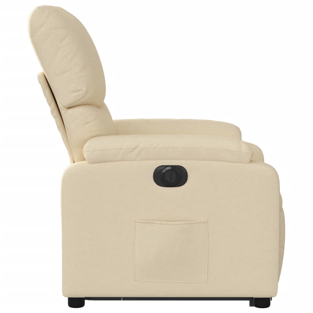 vidaXL Sillón eléctrico reclinable elevable de tela color crema