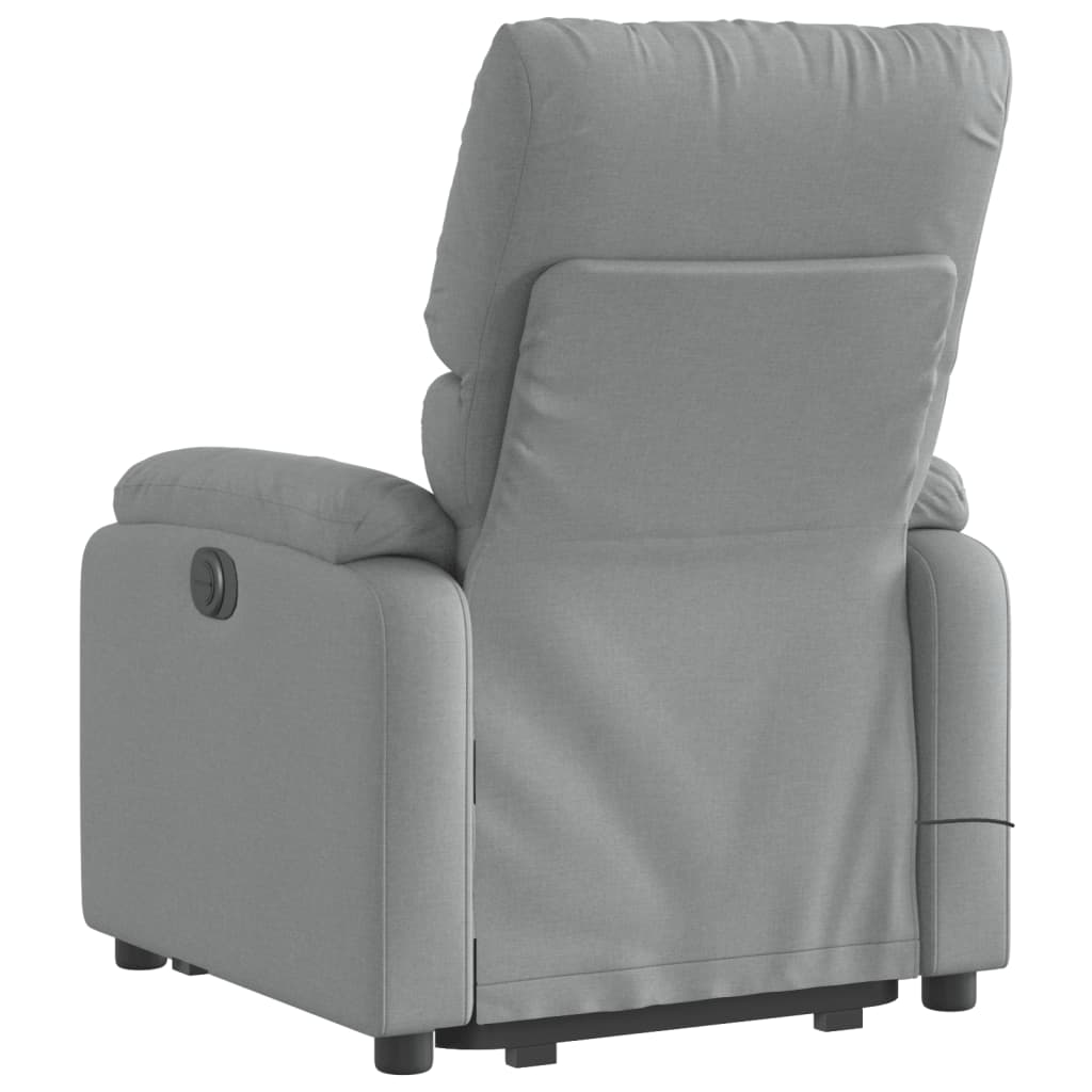 vidaXL Sillón de masaje eléctrico reclinable elevable tela gris claro