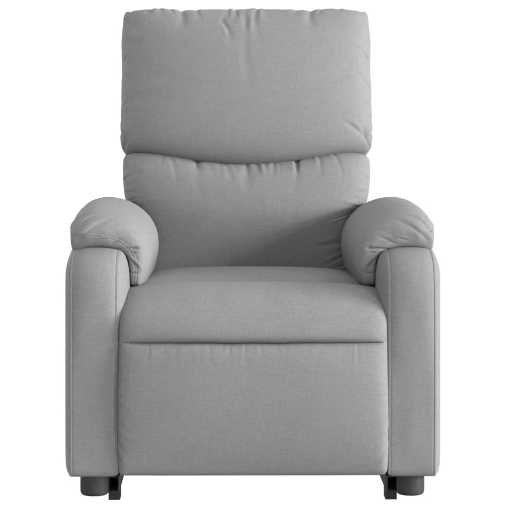 vidaXL Sillón de masaje eléctrico reclinable elevable tela gris claro