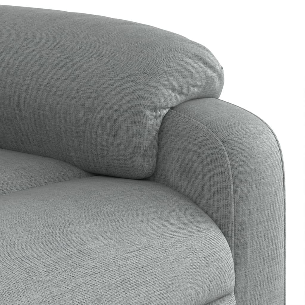 vidaXL Sillón de masaje eléctrico reclinable elevable tela gris claro