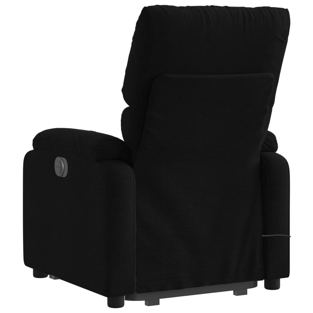 vidaXL Sillón de masaje eléctrico reclinable elevable tela negro