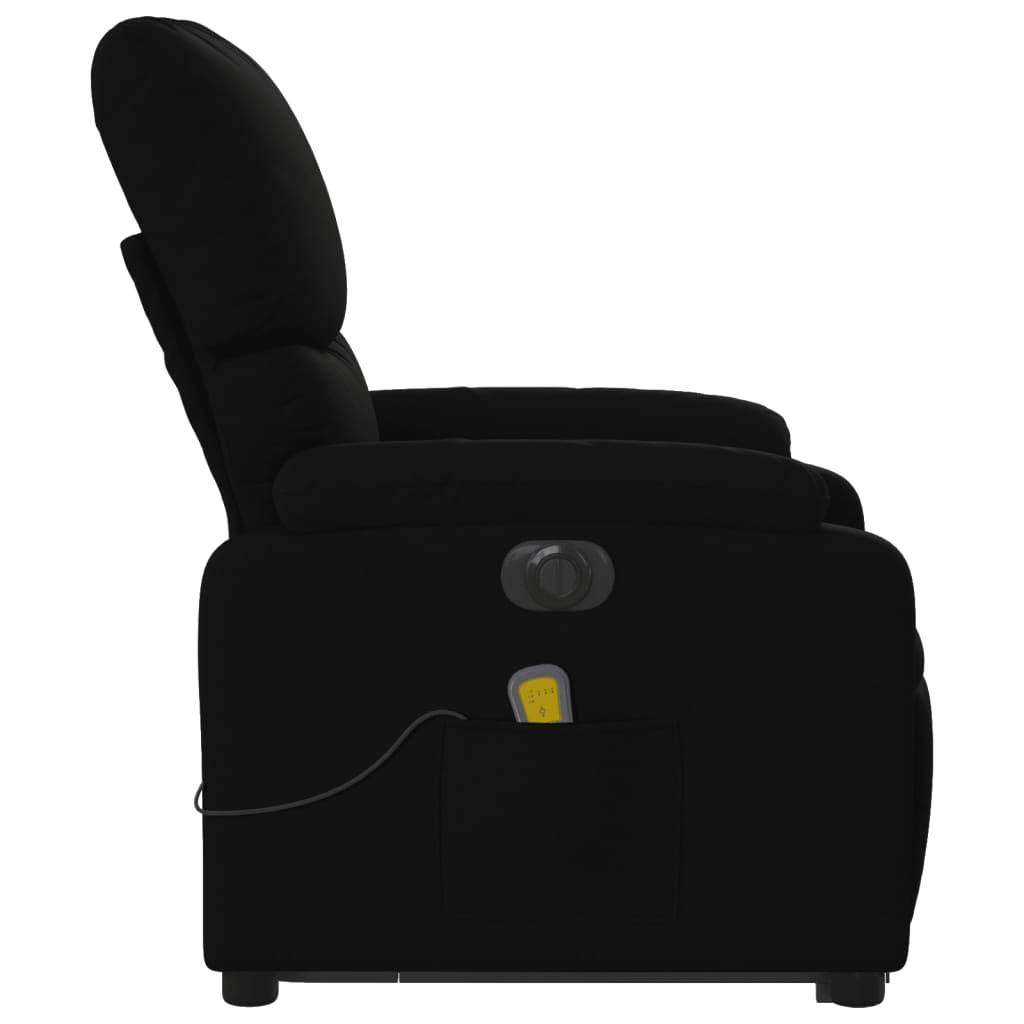 vidaXL Sillón de masaje eléctrico reclinable elevable tela negro