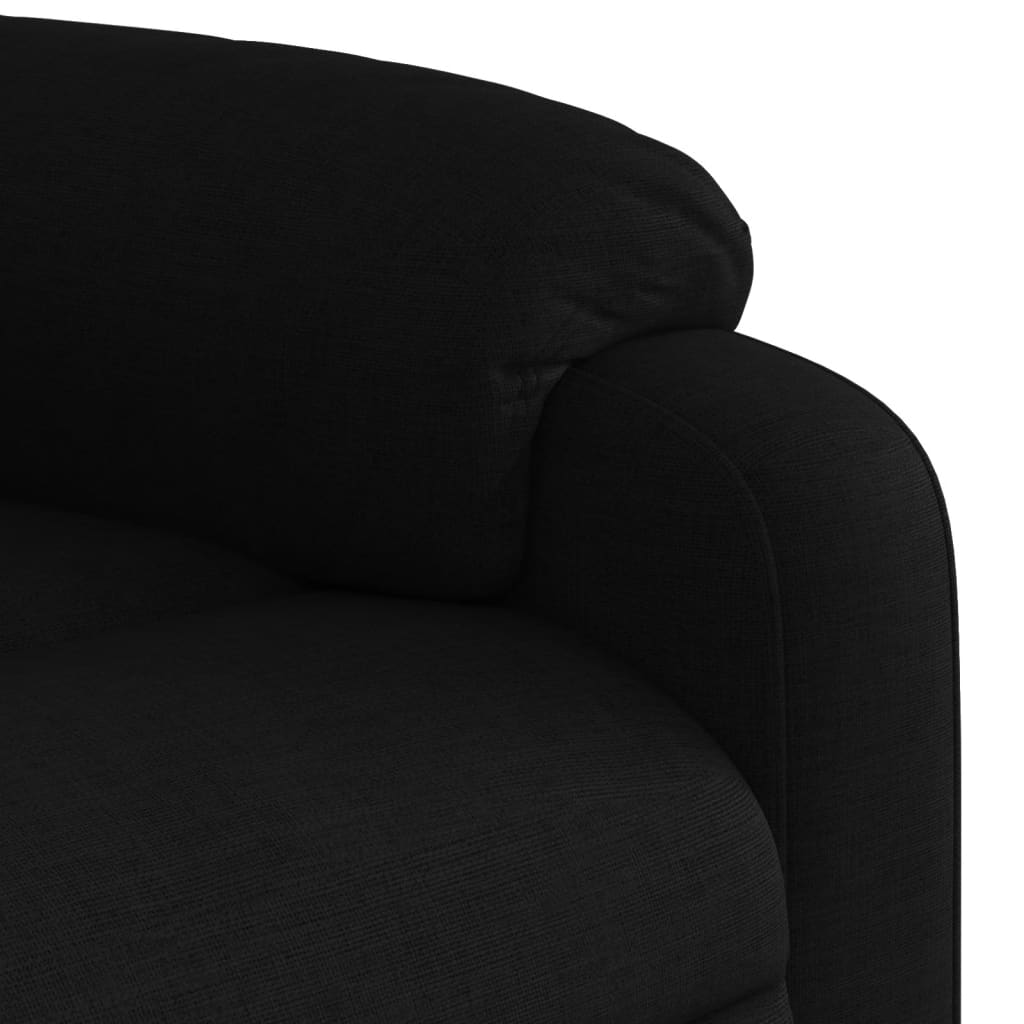 vidaXL Sillón de masaje eléctrico reclinable elevable tela negro