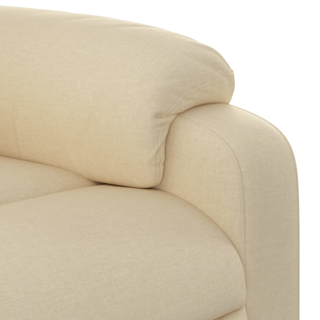 vidaXL Sillón de masaje eléctrico reclinable elevable tela crema