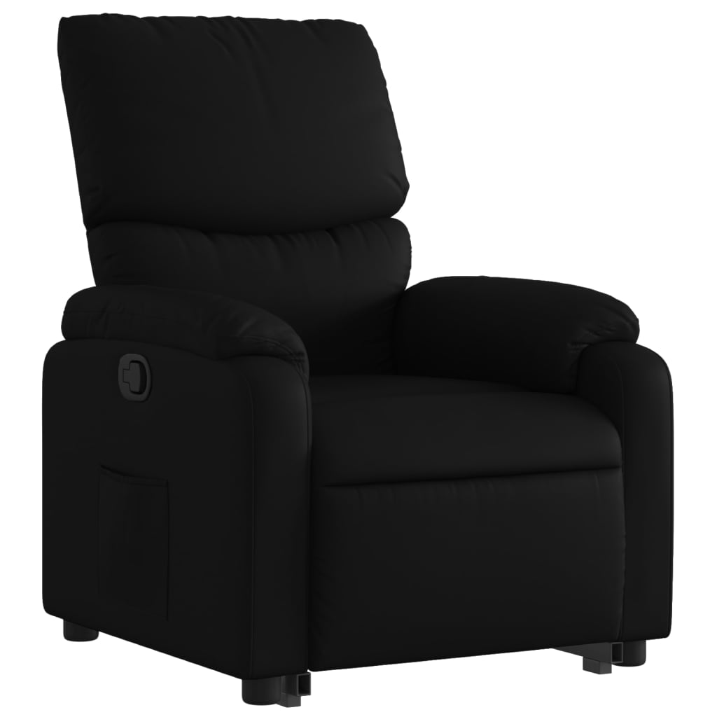 vidaXL Sillón reclinable elevable cuero artificial negro