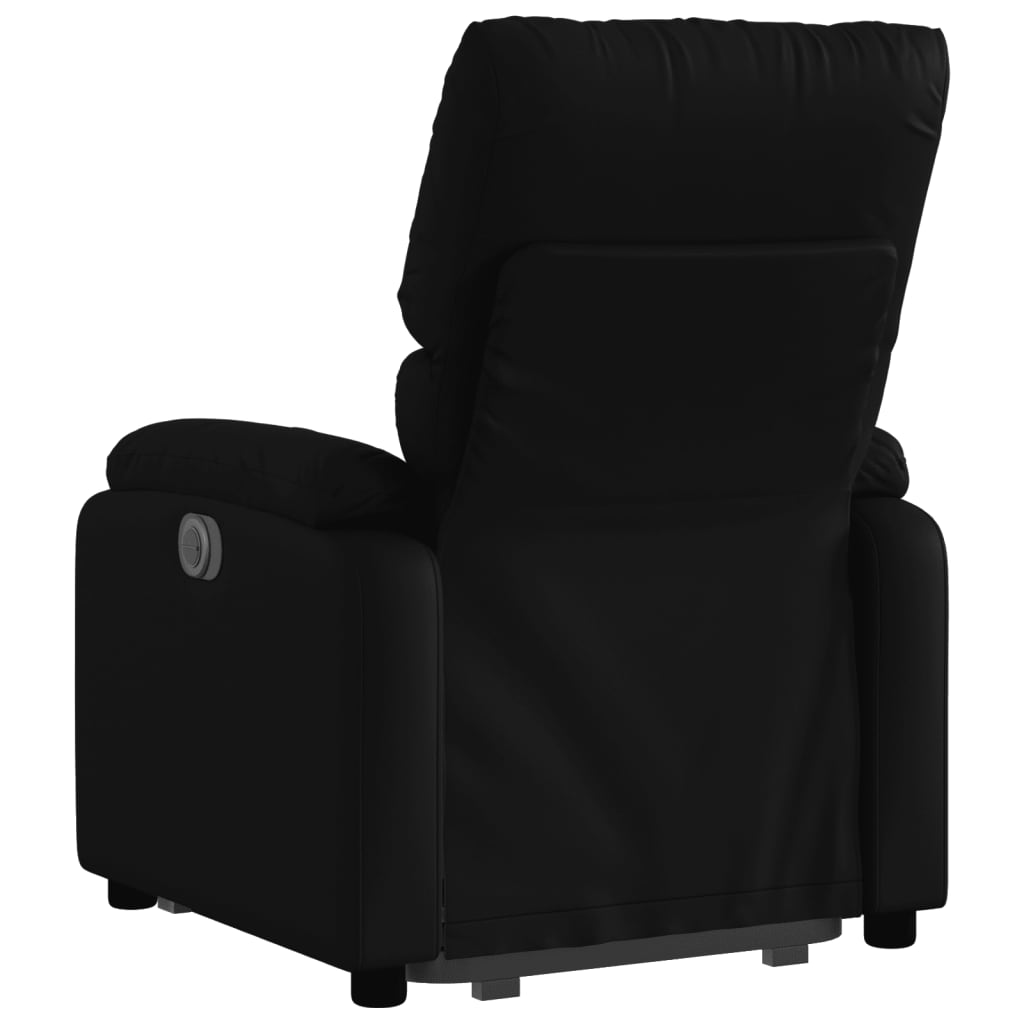 vidaXL Sillón reclinable elevable cuero artificial negro