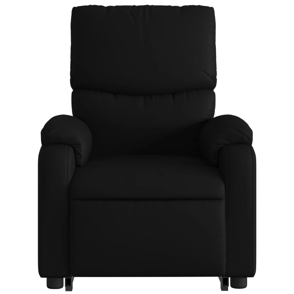 vidaXL Sillón reclinable elevable cuero artificial negro