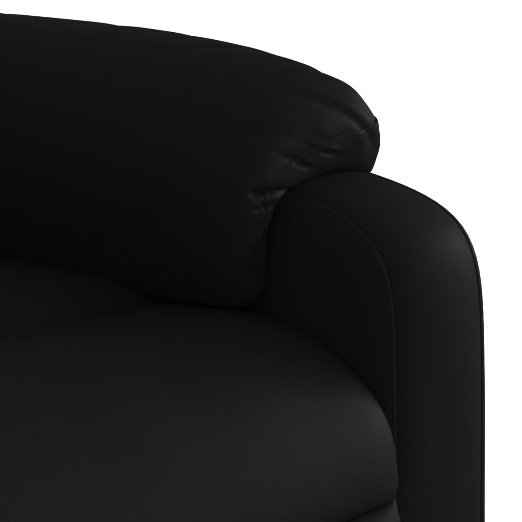 vidaXL Sillón reclinable elevable cuero artificial negro