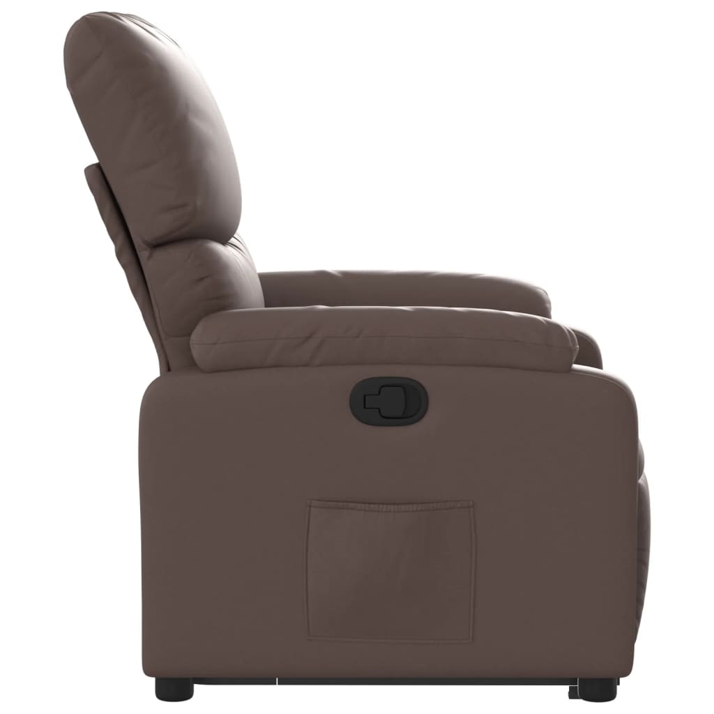 vidaXL Sillón reclinable elevable cuero sintético marrón