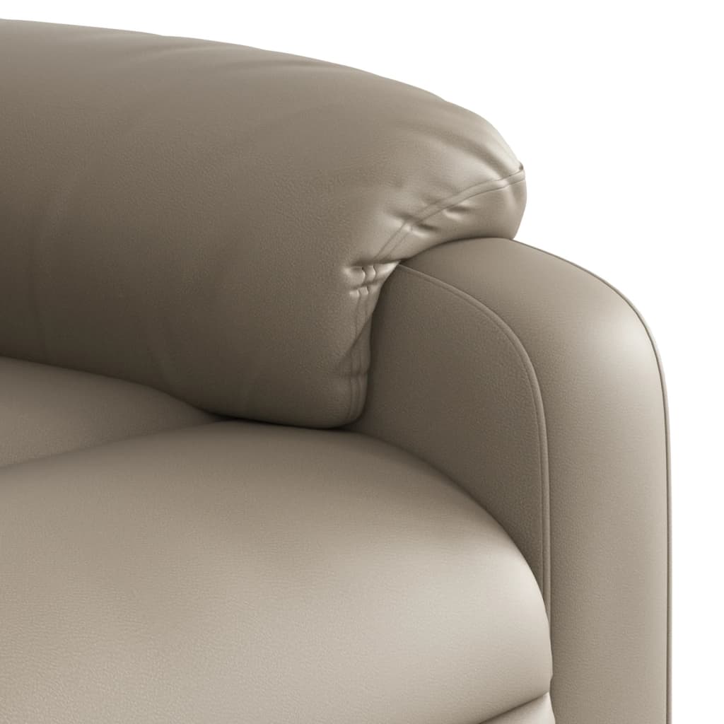 vidaXL Sillón reclinable masaje pie cuero artificial color capuchino