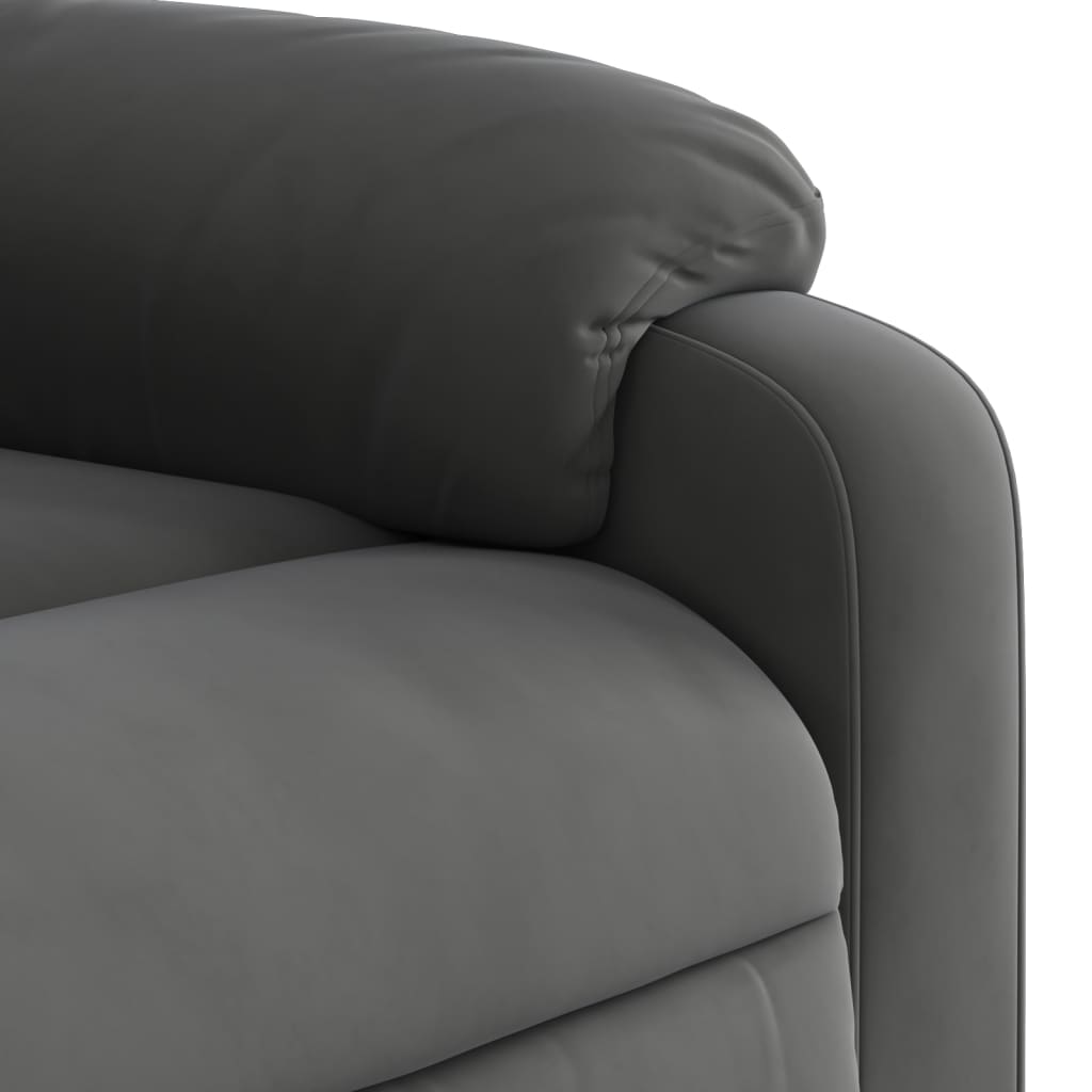 vidaXL Sillón reclinable eléctrico tela de microfibra gris oscuro