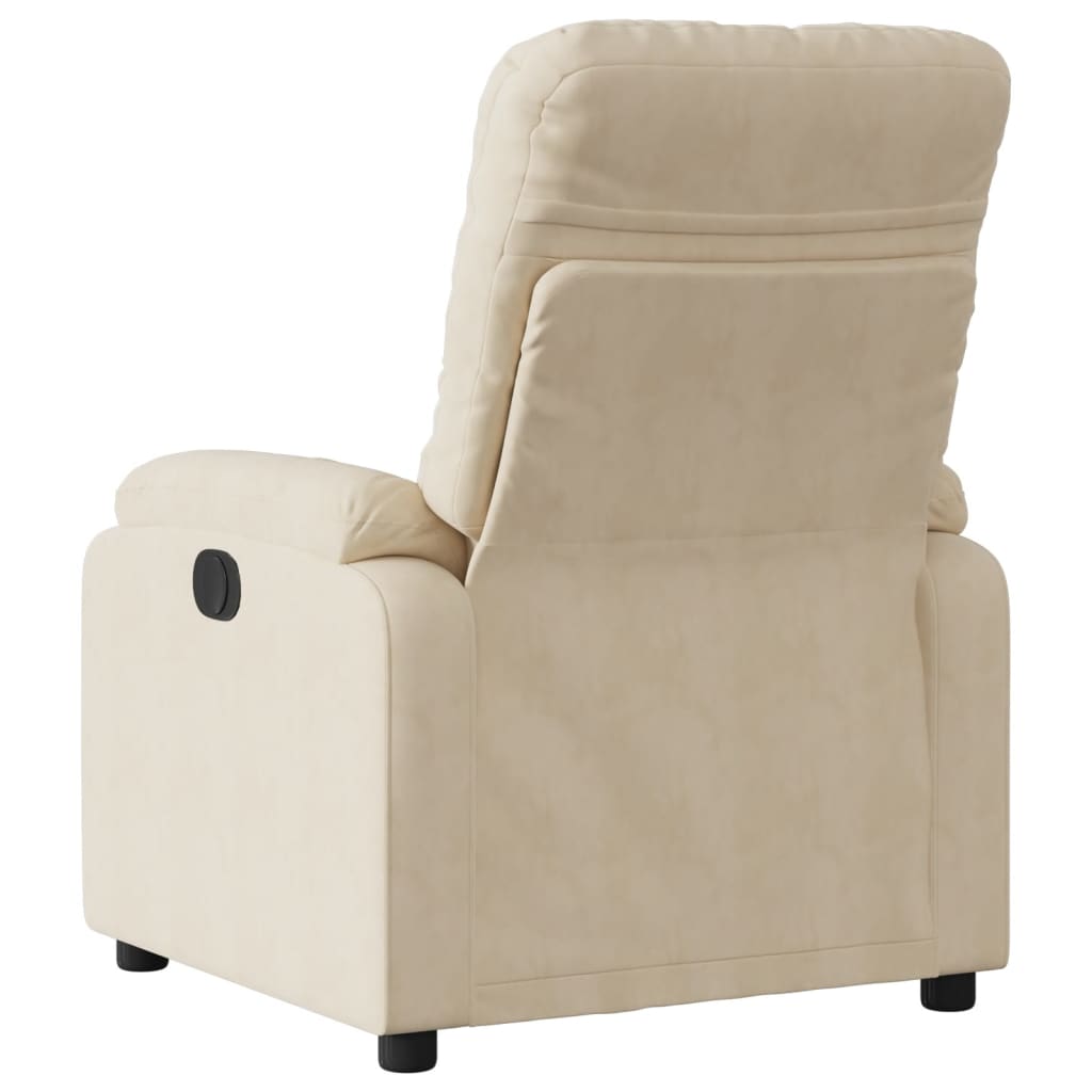 vidaXL Sillón reclinable eléctrico tela de microfibra color crema