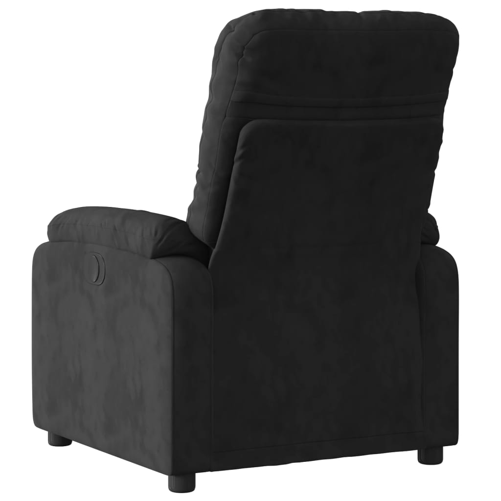 vidaXL Sillón reclinable de masaje eléctrico tela de microfibra negro