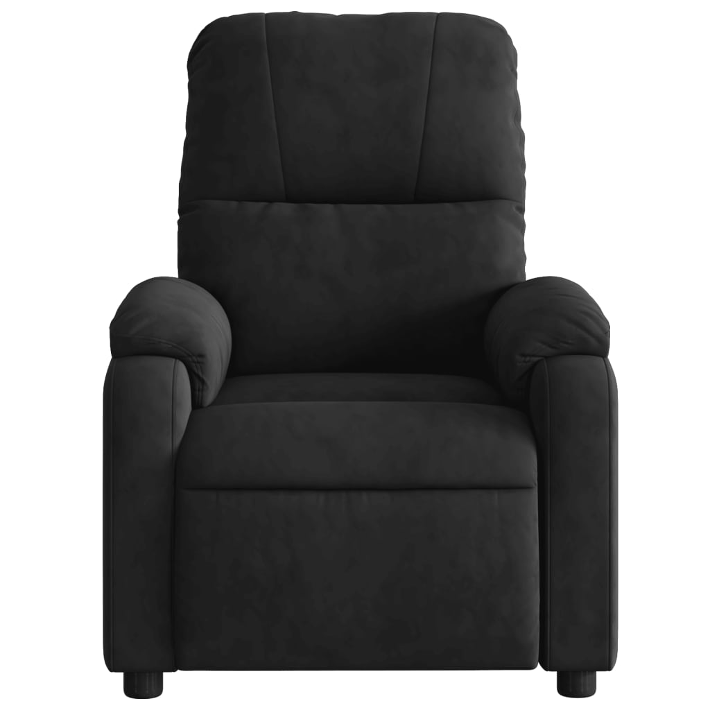 vidaXL Sillón reclinable de masaje eléctrico tela de microfibra negro