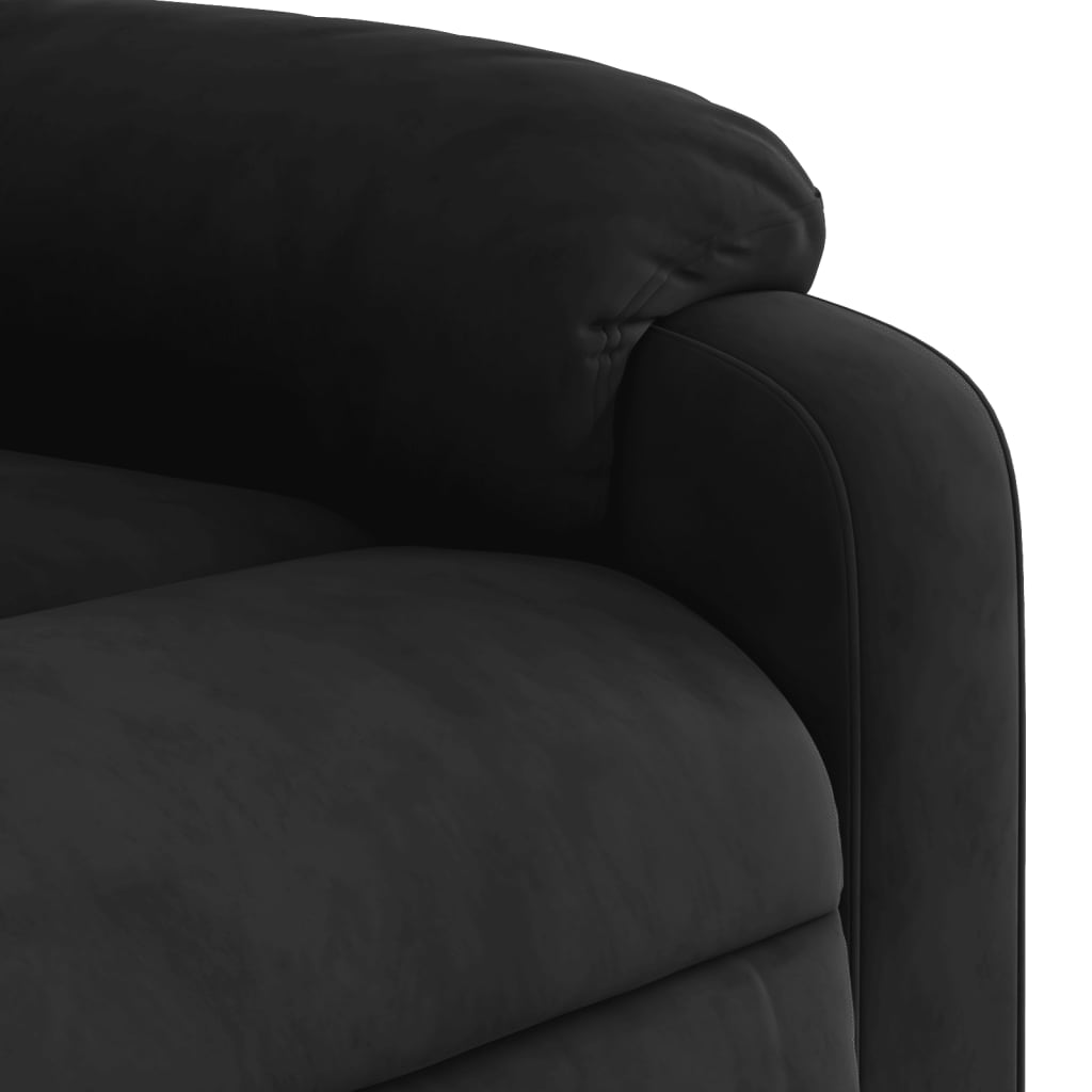 vidaXL Sillón reclinable de masaje eléctrico tela de microfibra negro