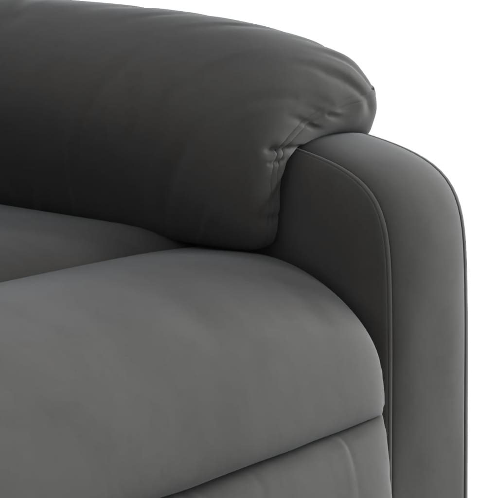 vidaXL Sillón reclinable masaje elevable tela microfibra gris oscuro